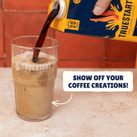 TrueStart Iced Coffee Glass