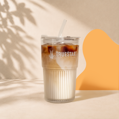 TrueStart Iced Coffee Glass