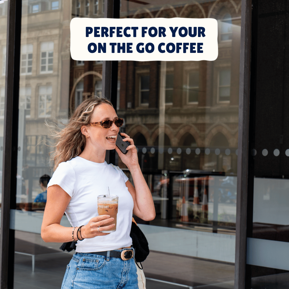 TrueStart Iced Coffee Glass